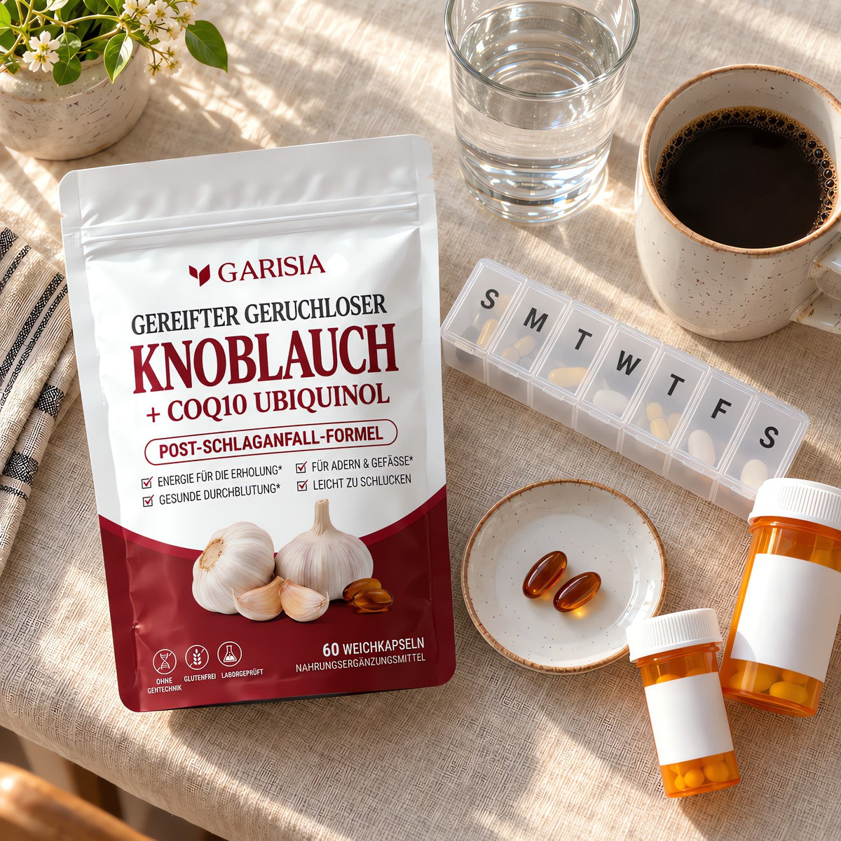 Es kommt einfach neben die Tabletten, die Sie schon nehmen