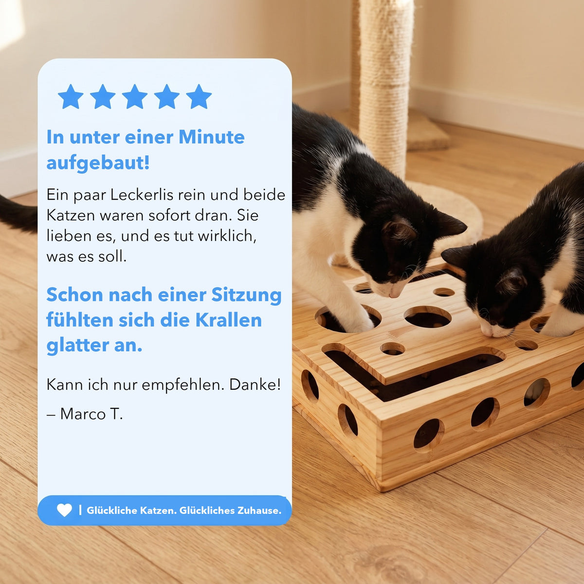 Kundenbewertung: in unter einer Minute aufgebaut